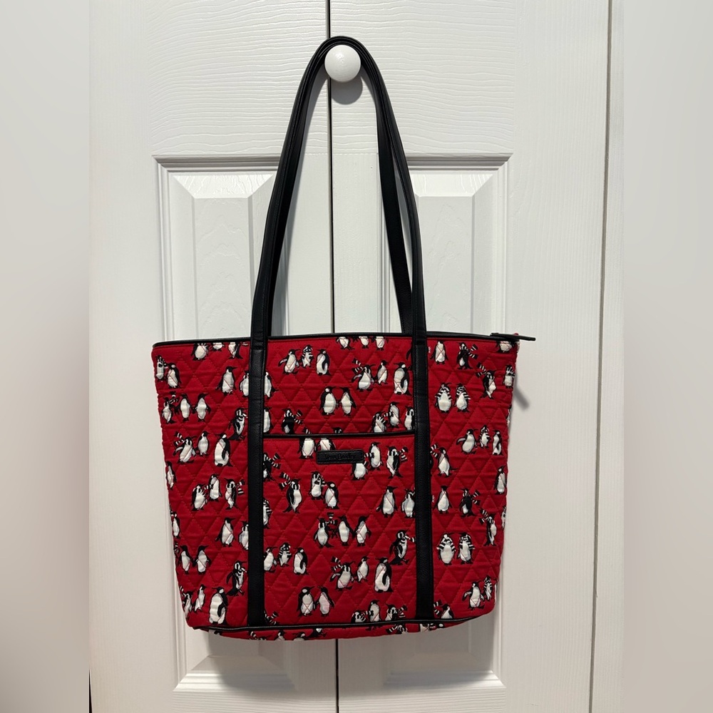 Vera Bradley Red Penguin Print Tote